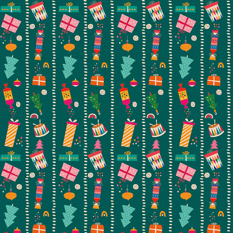 F2380 - Modern Holiday Present Stripe - Green