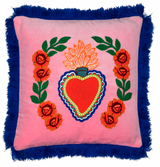 Cushion Milagro Heart Fringes Pink