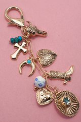 Turquoise Western Bag Charm/Keychain