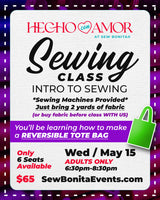 May 15th / Adult Intro to Sewing Class (Tote Bag)