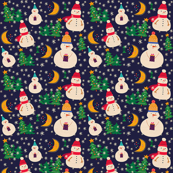 F2386 - Modern Holiday Snowmen - Navy