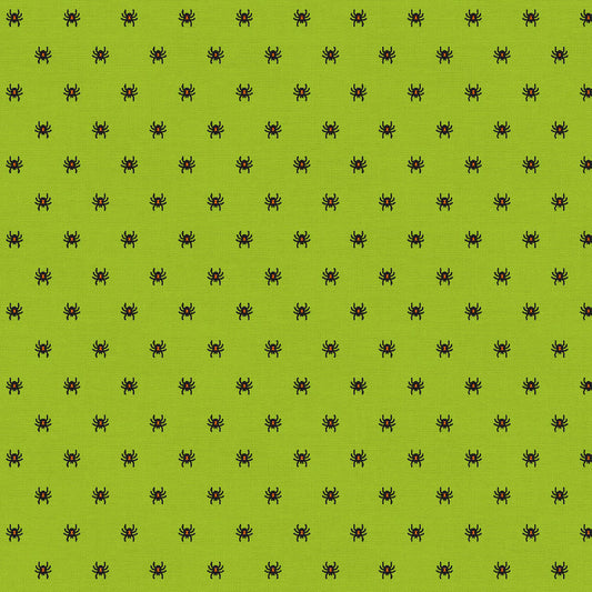 F2326 - Halloween Night Spiders Green
