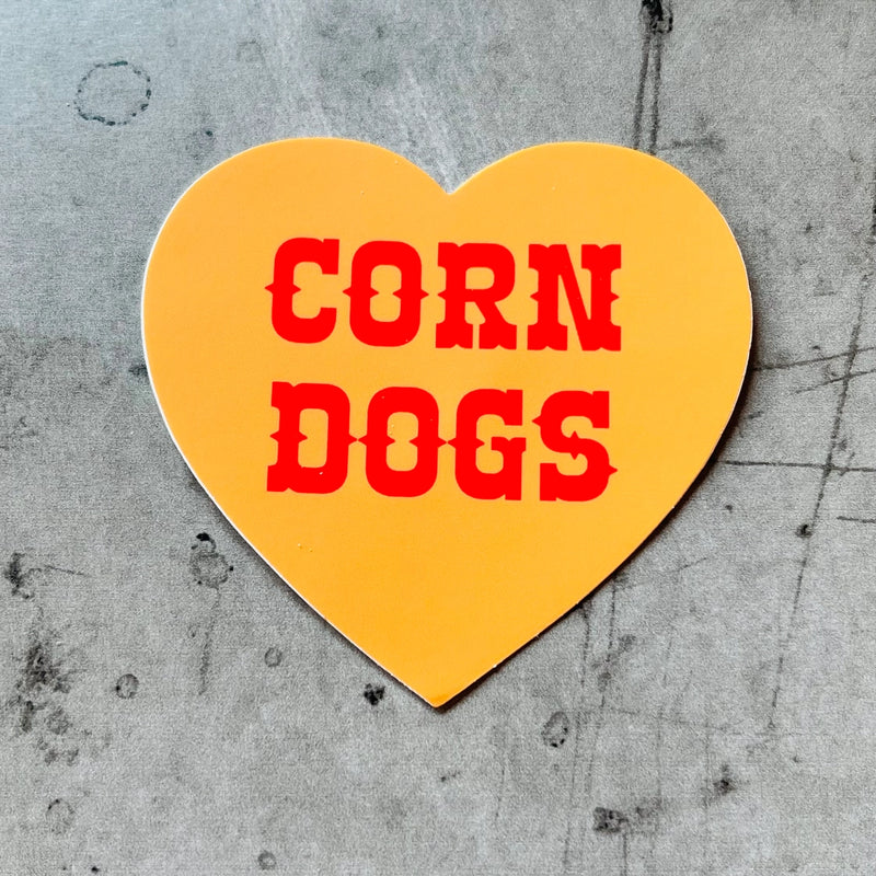 Corn Dogs Heart Sticker