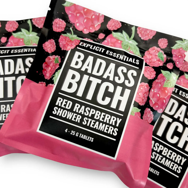 Badass Bitch Raspberry Shower Steamers at Sew Bonita in Corpus Christi, TX.