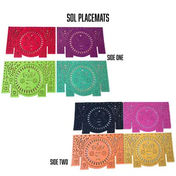 Double-Sided Felt "Papel Picado" Placemat Sets (Sol) at Sew Bonita in Corpus Christi, TX.