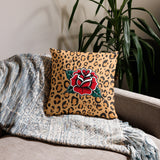 Traditional Rose Leopard Pattern Pillow