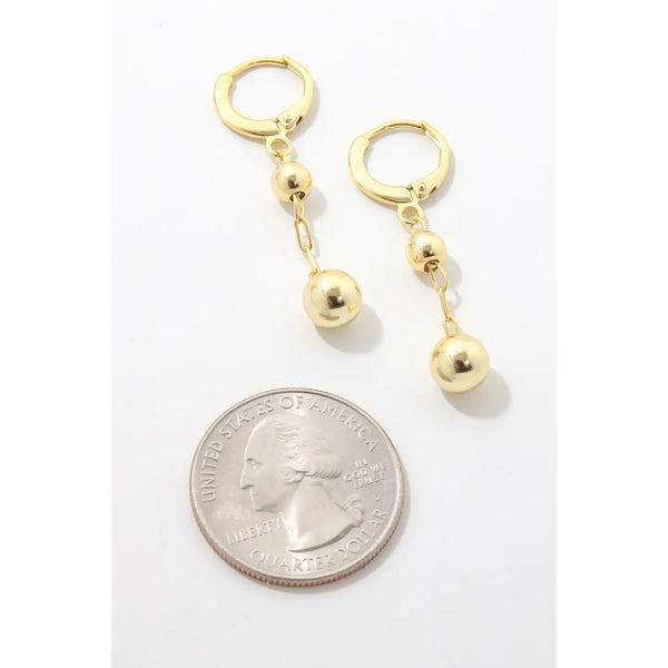 Gold Double Ball Drop Earrings at Sew Bonita in Corpus Christi, TX.