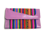 Tribal Striped Peruvian Leather Trifold Wallet