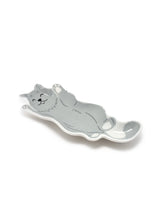 Sleeping Kitty Cat - Ceramic Trinket & Jewelry Tray / Dish