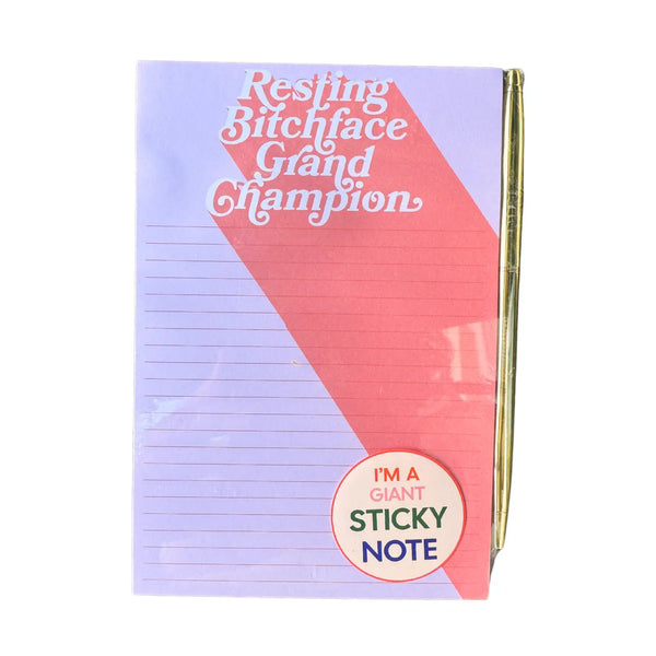 Resting Bitchface Notepad Sticky Note (w/ Pen)