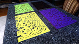 Double-Sided Felt "Papel Picado" Placemat Sets (Three Skulls) at Sew Bonita in Corpus Christi, TX.