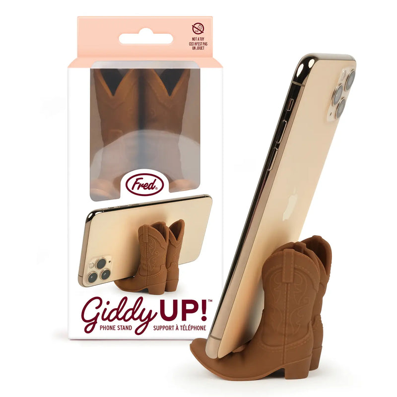 Giddy Up - Cowboy Boot Phone Stand (Brown)