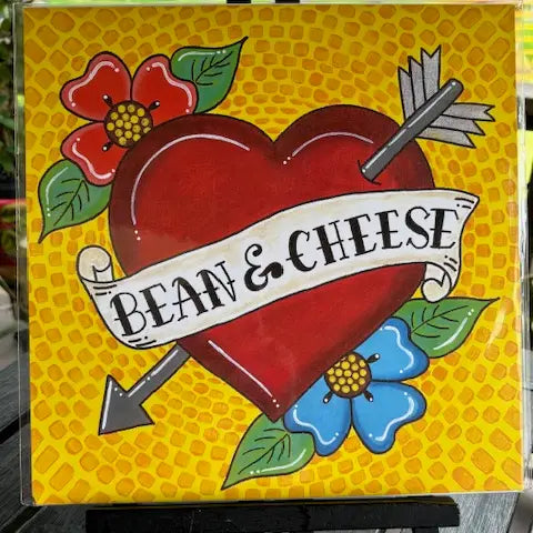 Bean & Cheese Heart Mexican Folk Art Print (12x12)