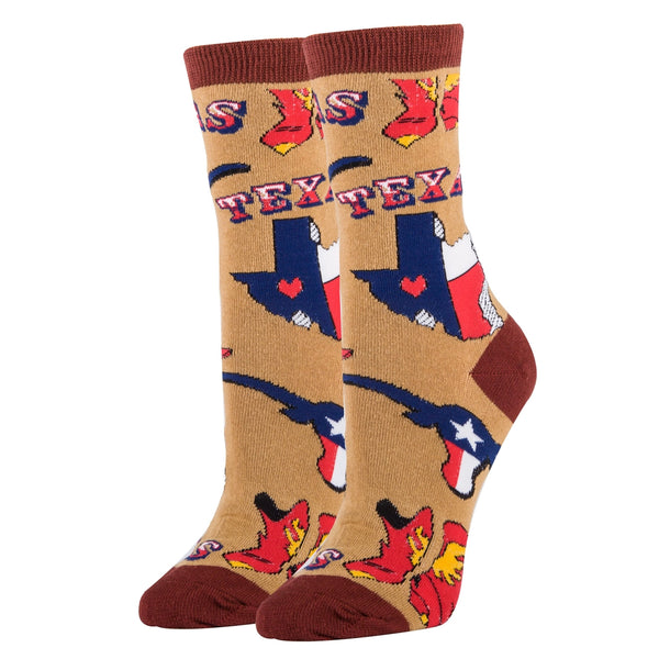 Texas Love | Women's Cotton Crew Funny Socks