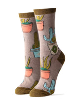 Cactus Hugs | Women's Premium Cotton Crew Dress Socks at Sew Bonita in Corpus Christi, TX.