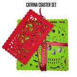Felt "Papel Picado" Coaster Sets--Catrina