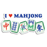 I Heart Mahjong Die Cut Sticker