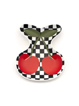 Checkered & Cherries - Ceramic Trinket & Jewelry Tray / Dish
