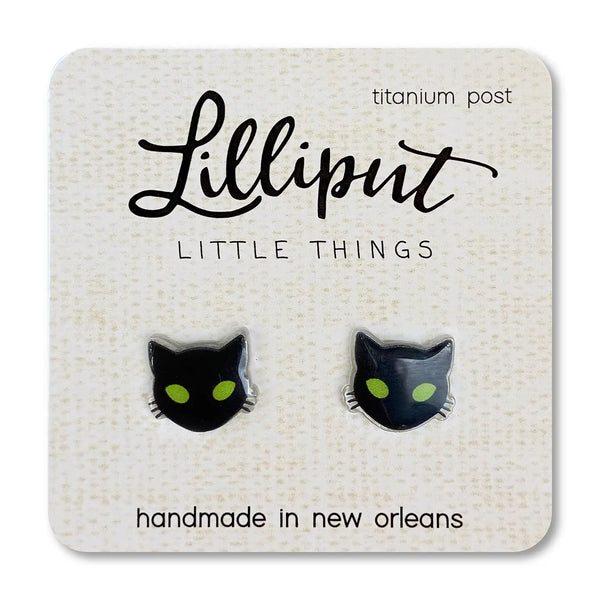 Spooky Black Cat Earrings at Sew Bonita in Corpus Christi, TX.