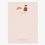 I'm Soy Busy Sushi Notepad