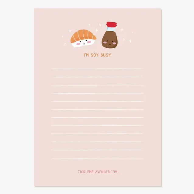 I'm Soy Busy Sushi Notepad