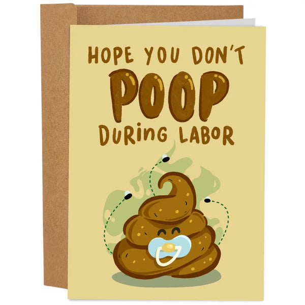 Hope You Don't Poop During Labor Funny Baby Card