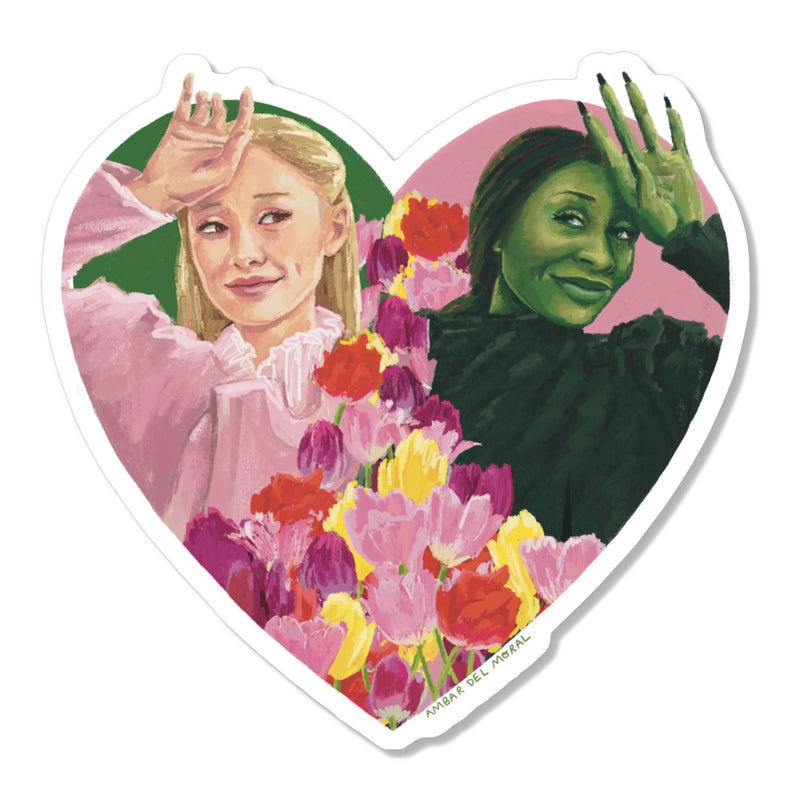 Wicked Elphaba and Glinda Glitter Sticker