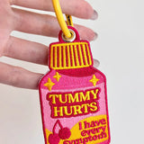Tummy Hurts Medicine Embroidered Keychain