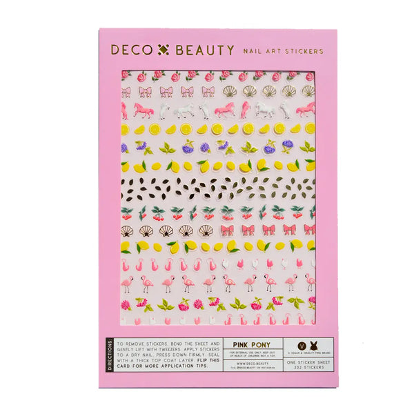 Pink Pony Nail Art Stickers