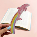 Dolphin Rainbow Die Cut Bookmark