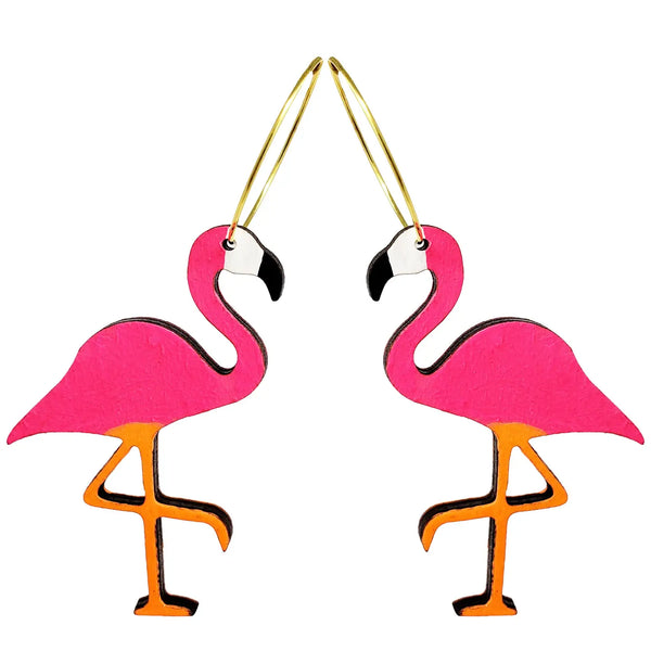 Neon Flamingo Hoop Earrings at Sew Bonita in  Corpus Christi, TX.