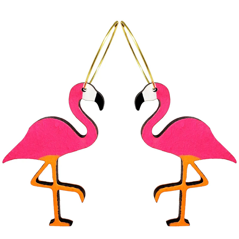 Neon Flamingo Hoop Earrings at Sew Bonita in  Corpus Christi, TX.