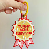 Tummy Ache Survivor Embroidered Keychain