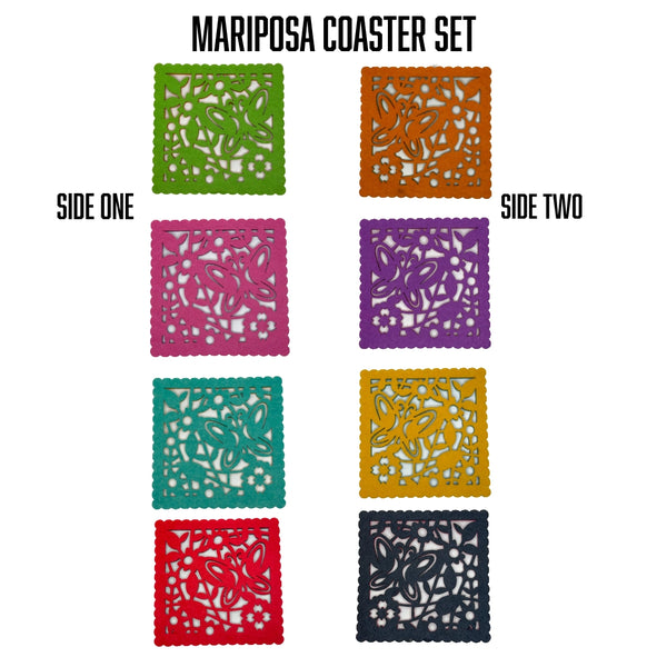 Mariposa- Felt "Papel Picado" Coaster Sets