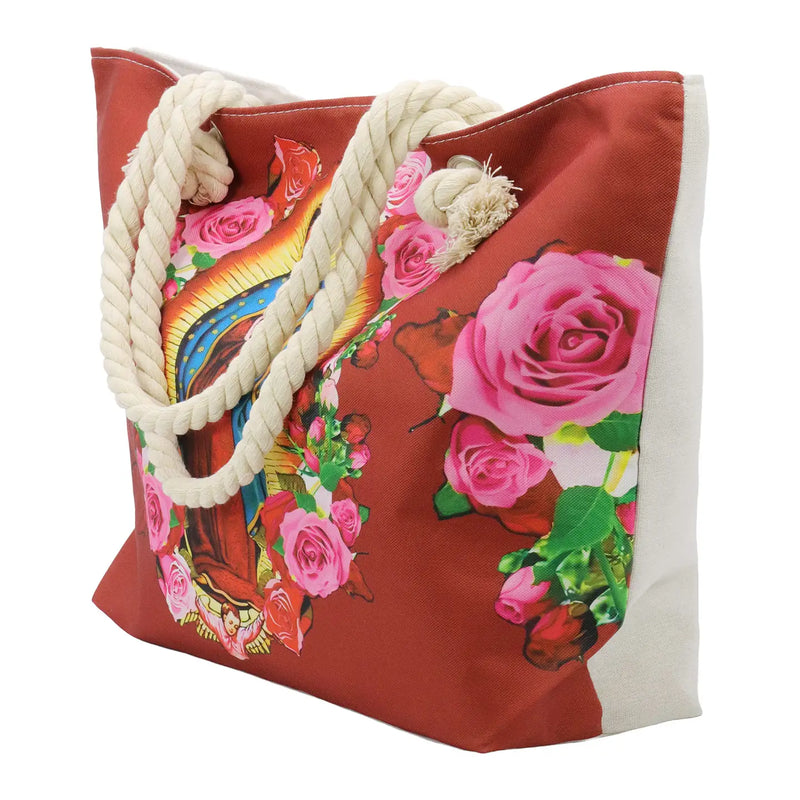 Red Our Lady of Guadalupe Tote Bag
