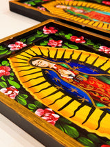 Wooden Virgen de Guadalupe Painted Art