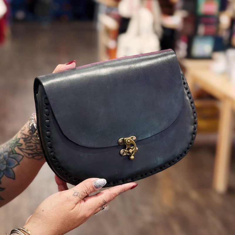 Leather Saddle Bag Crossbody