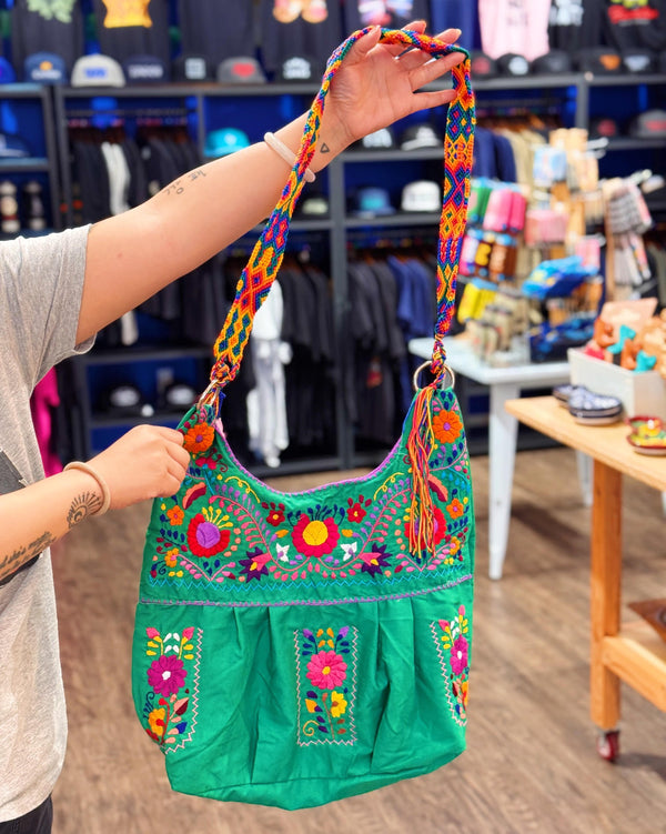 Embroidered Blusa Crossbody Bag (Green)