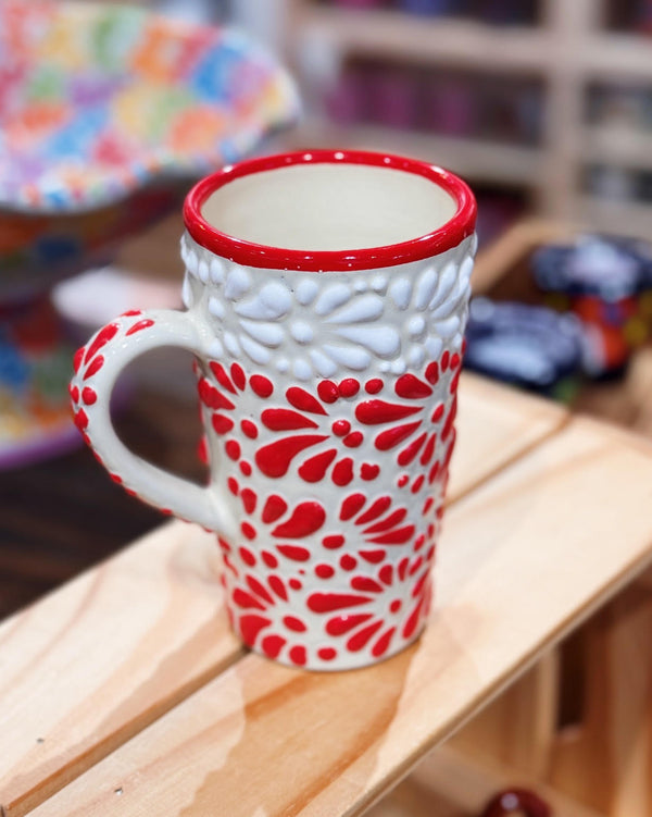 Red Tall Talavera Mug