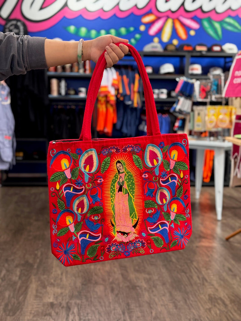 Virgen de Guadalupe Bag at Sew Bonita in Corpus Christi, TX.