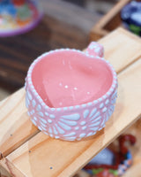 Small Pink and White Heart Talavera Mug