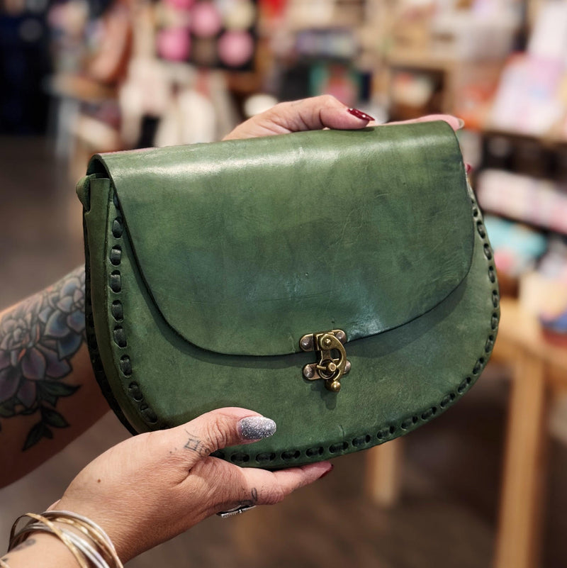 Leather Saddle Bag Crossbody