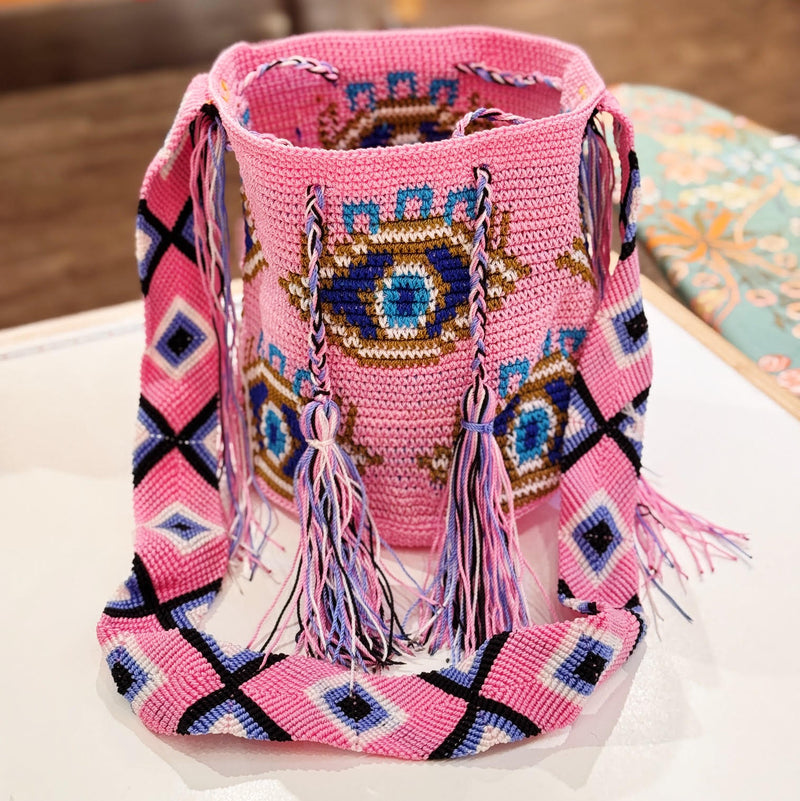 Evil Eye Wayuu Bucket Bag