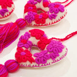 Fuchsia/Red Open Heart Pom