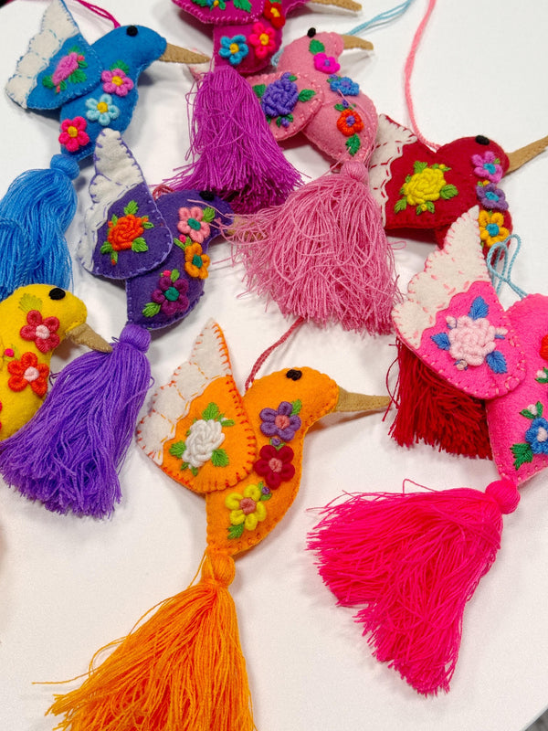 Hummingbird poms at Sew Bonita in Corpus Christi, TX.