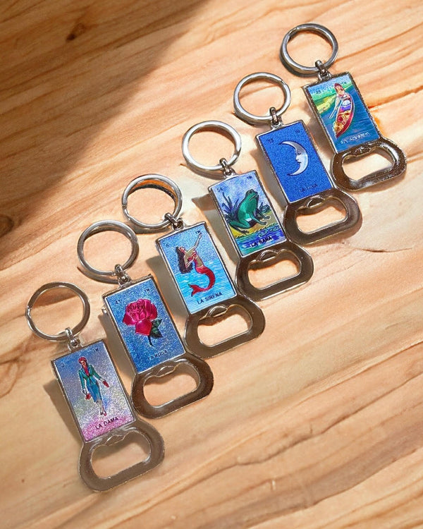 loteria keychain bottle opener from sew bonita in corpus christi, texas