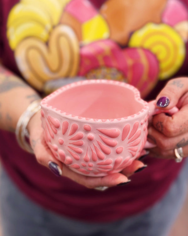 Small Pink Heart Talavera Mug