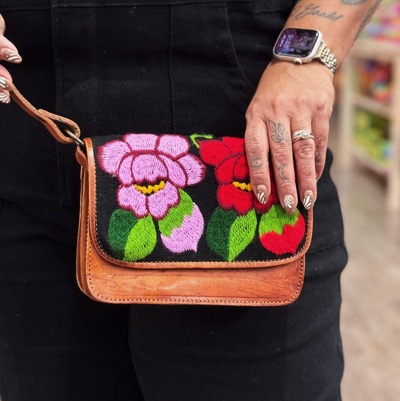 Small Leather Embroidered Crossbody