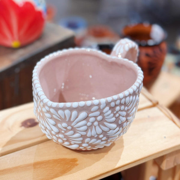 Taupe Heart Shaped Talavera Mug
