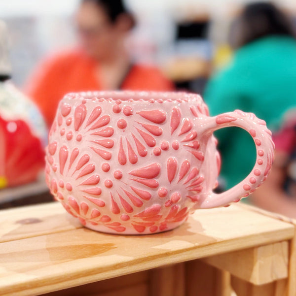 Pink Round Talavera Mug